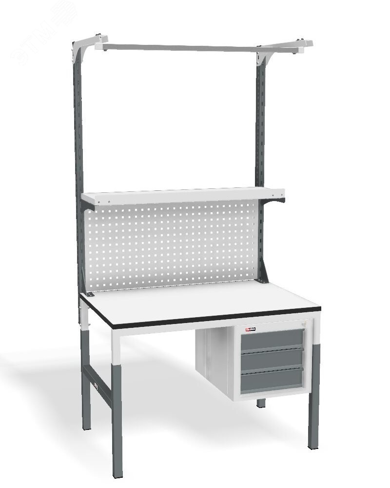 Изображение товара Монтажный рабочий стол набор с регулируемой высотой и тумбой ДСП 25 мм