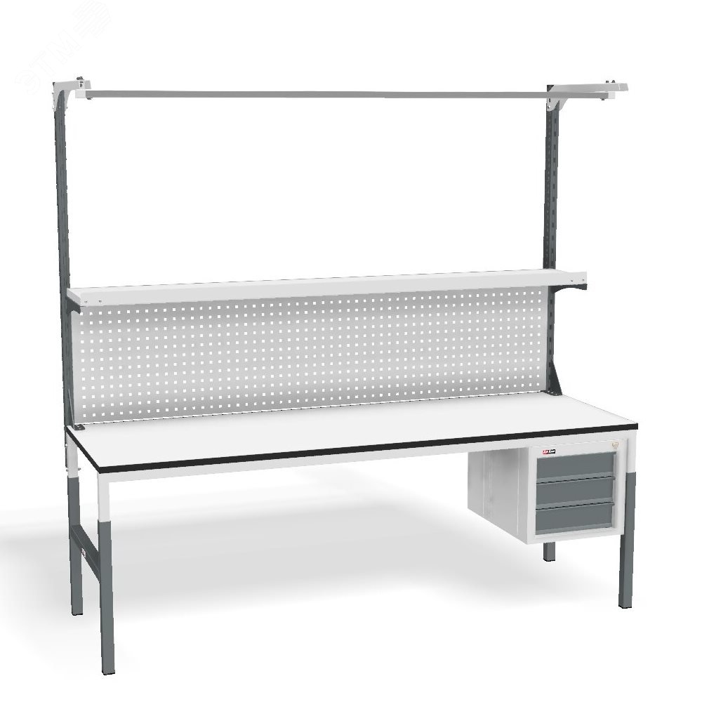 Изображение товара Стол монтажный регульируемый по высоте с антистатической поверхностью и комплектом аксессуаров