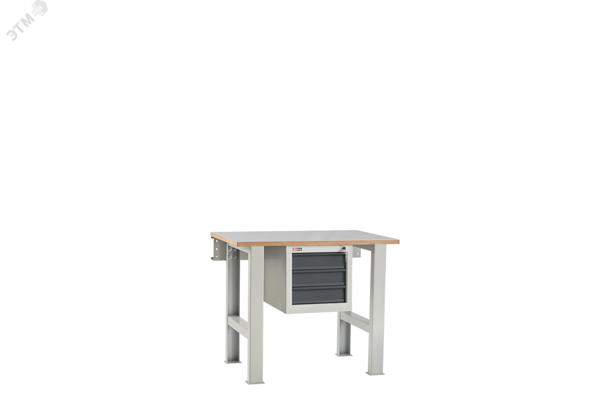 Изображение товара Верстак-НАБОР ВЛ-100-02 МФ слесарный с тумбой и 3 ящиками, высокая прочность и вместимость