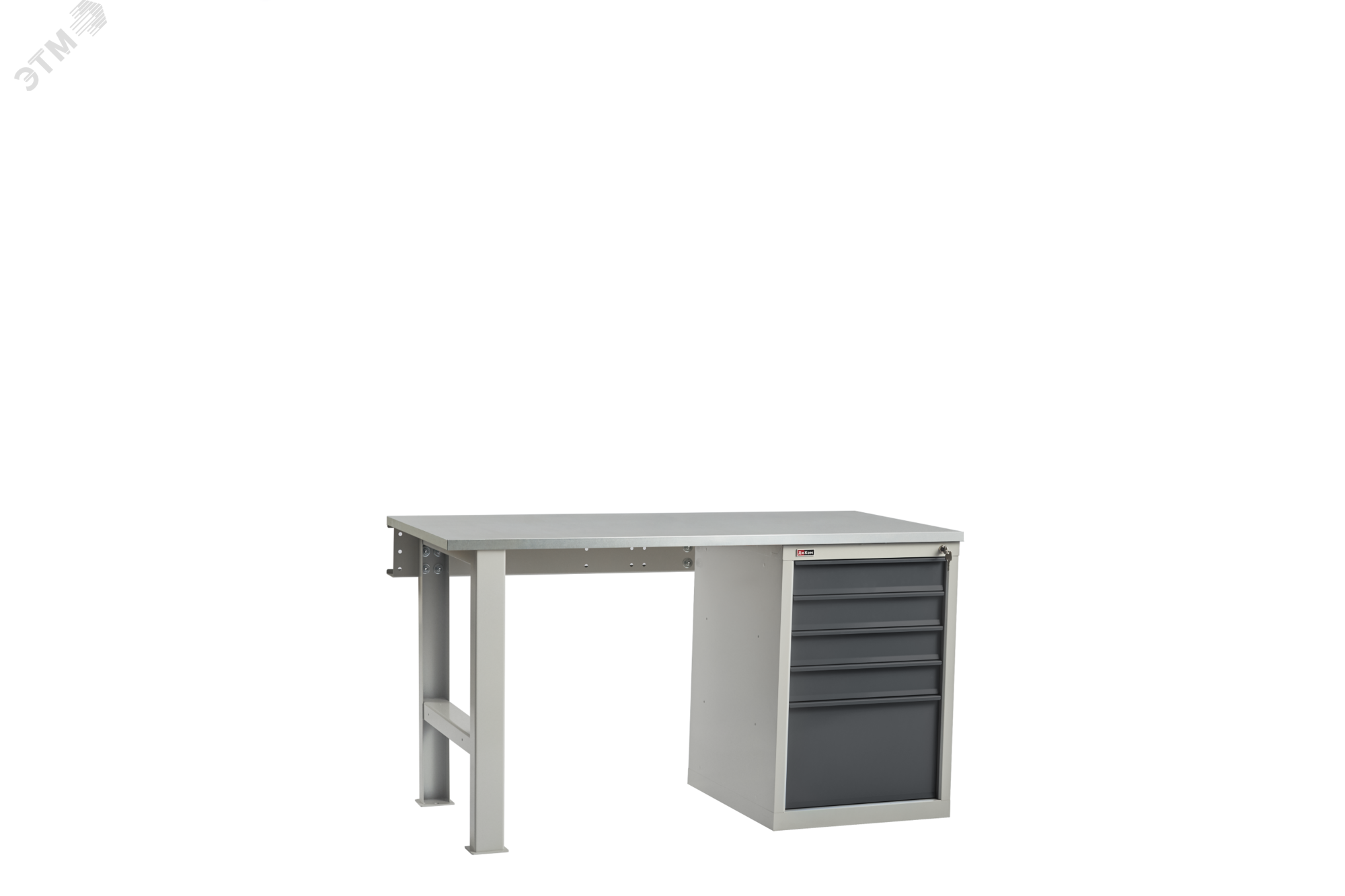 Изображение товара Верстак слесарный ВЛ-150-04 ЦФ с тумбой и ящиками надежный и прочный