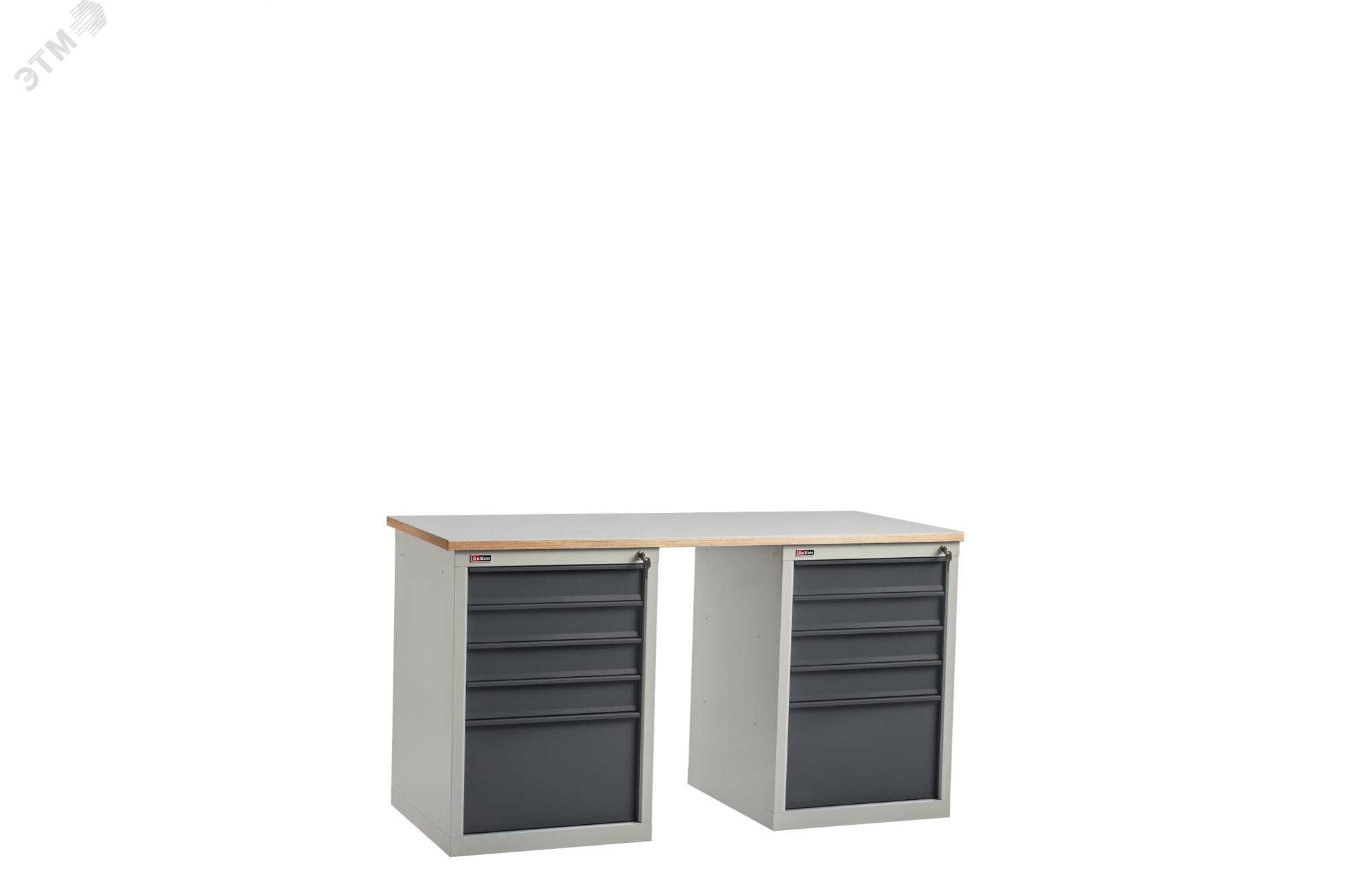 Изображение товара Верстак-НАБОР ВЛ-150-06 МФ со тумбами и ящиками для слесарных работ