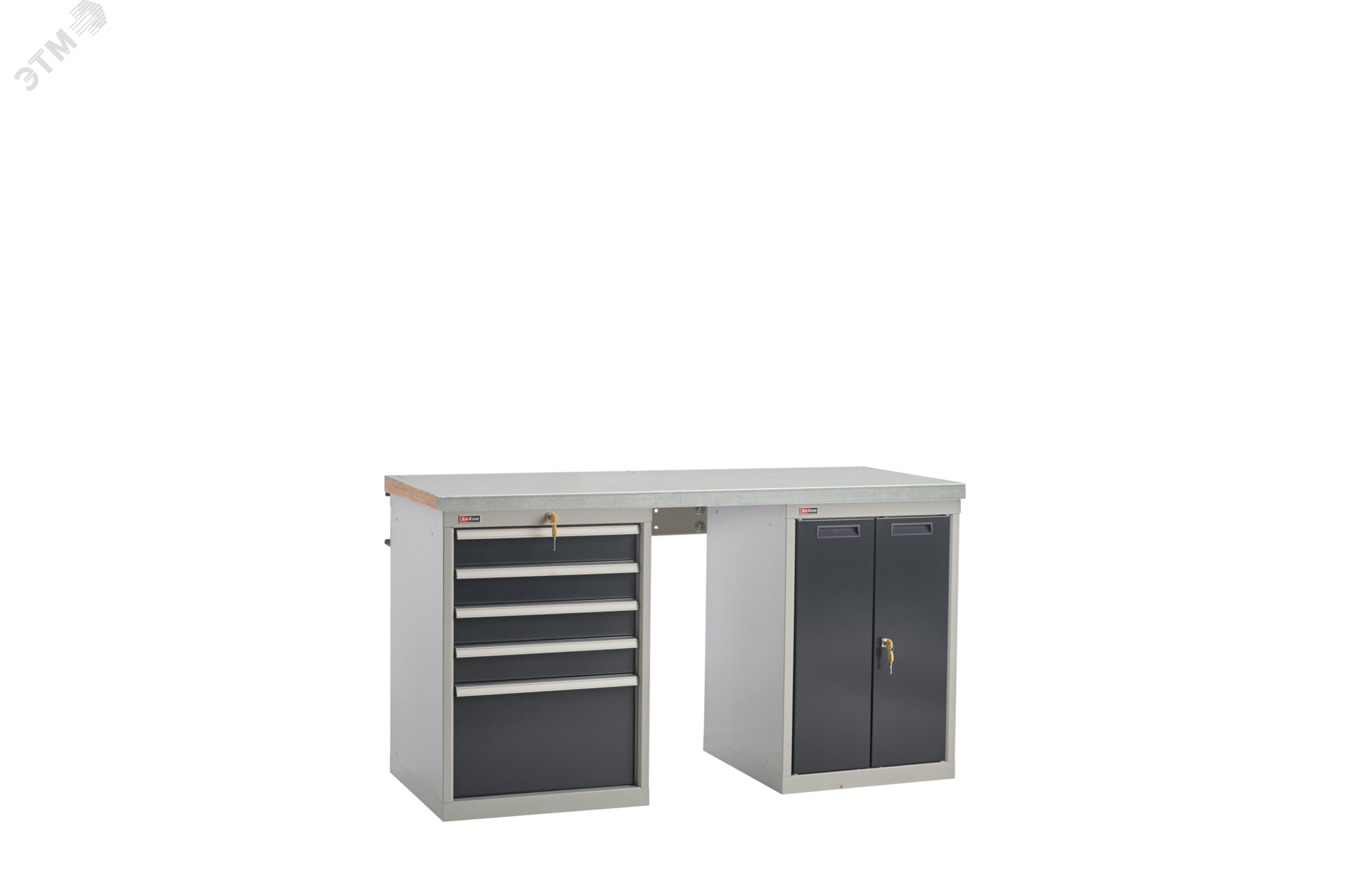 Изображение товара Верстак-НАБОР ВС-150-07 ЦФ со столешницей и двумя тумбами Россия