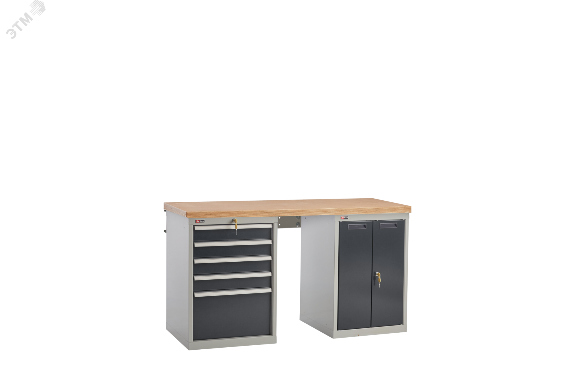 Изображение товара Верстак-НАБОР ВС-150-07 Ф слесарный с тумбами и ящиками Россия