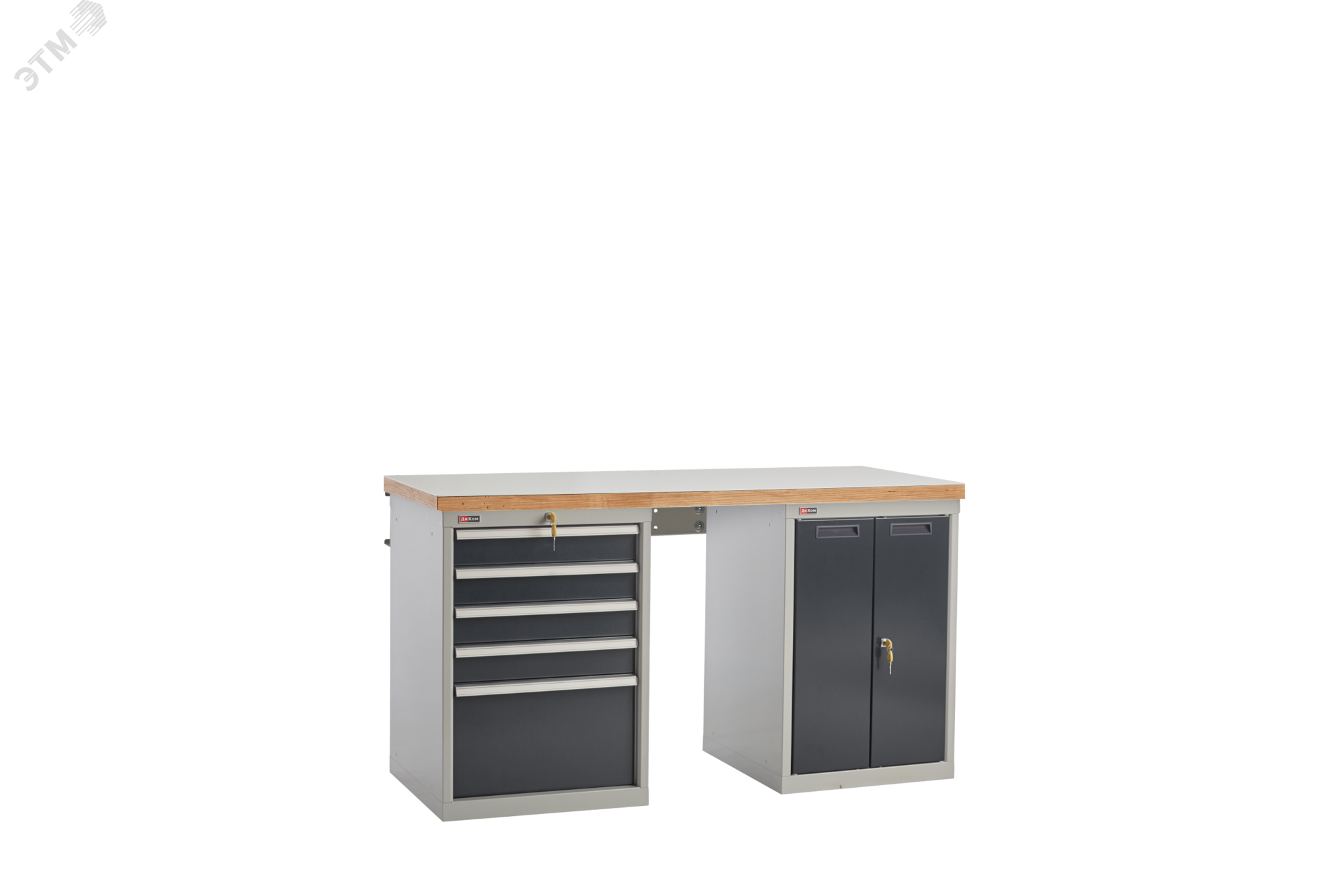 Изображение товара Верстак-НАБОР ВС-150-07 МФ слесарный с двумя тумбами и ящиками