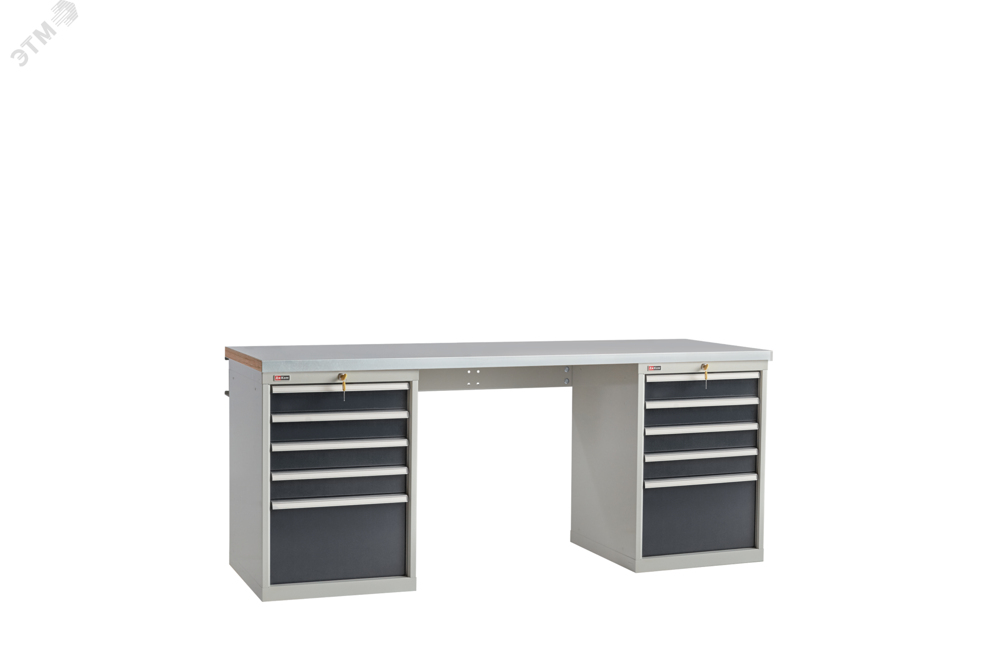 Изображение товара Верстак с тумбами и ящиками ВС-200-06 ЦФ для мастерской и ремонта