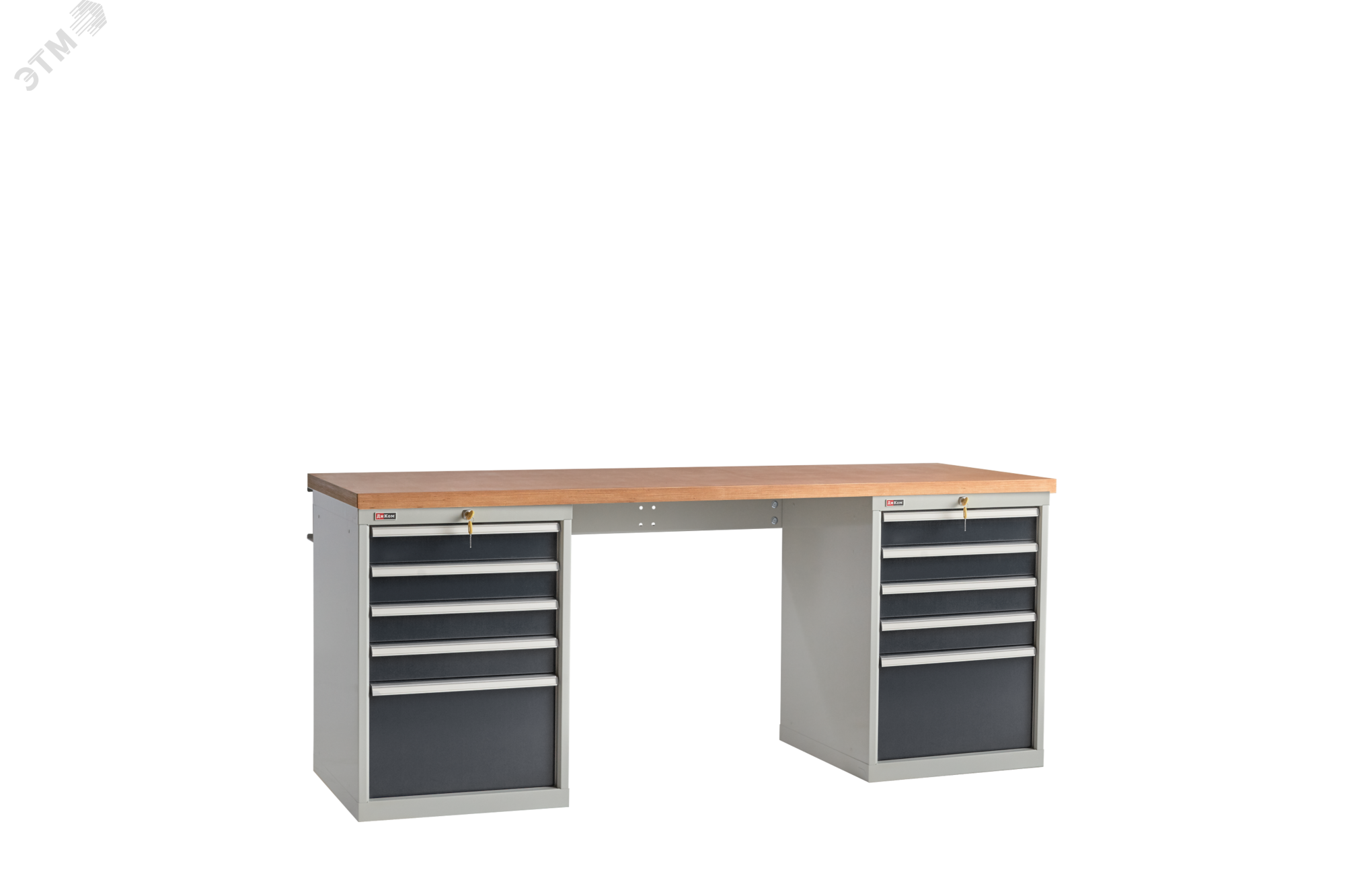 Изображение товара Верстак-НАБОР ВС-200-06 Ф со стяжками и ящиками 2 тумбы Россия