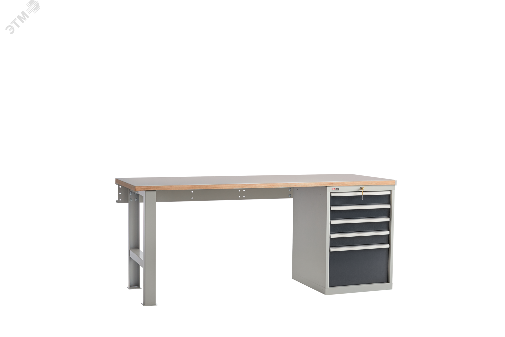 Изображение товара Верстак слесарный ВС-200-04 МФ с тумбой и металлической столешницей