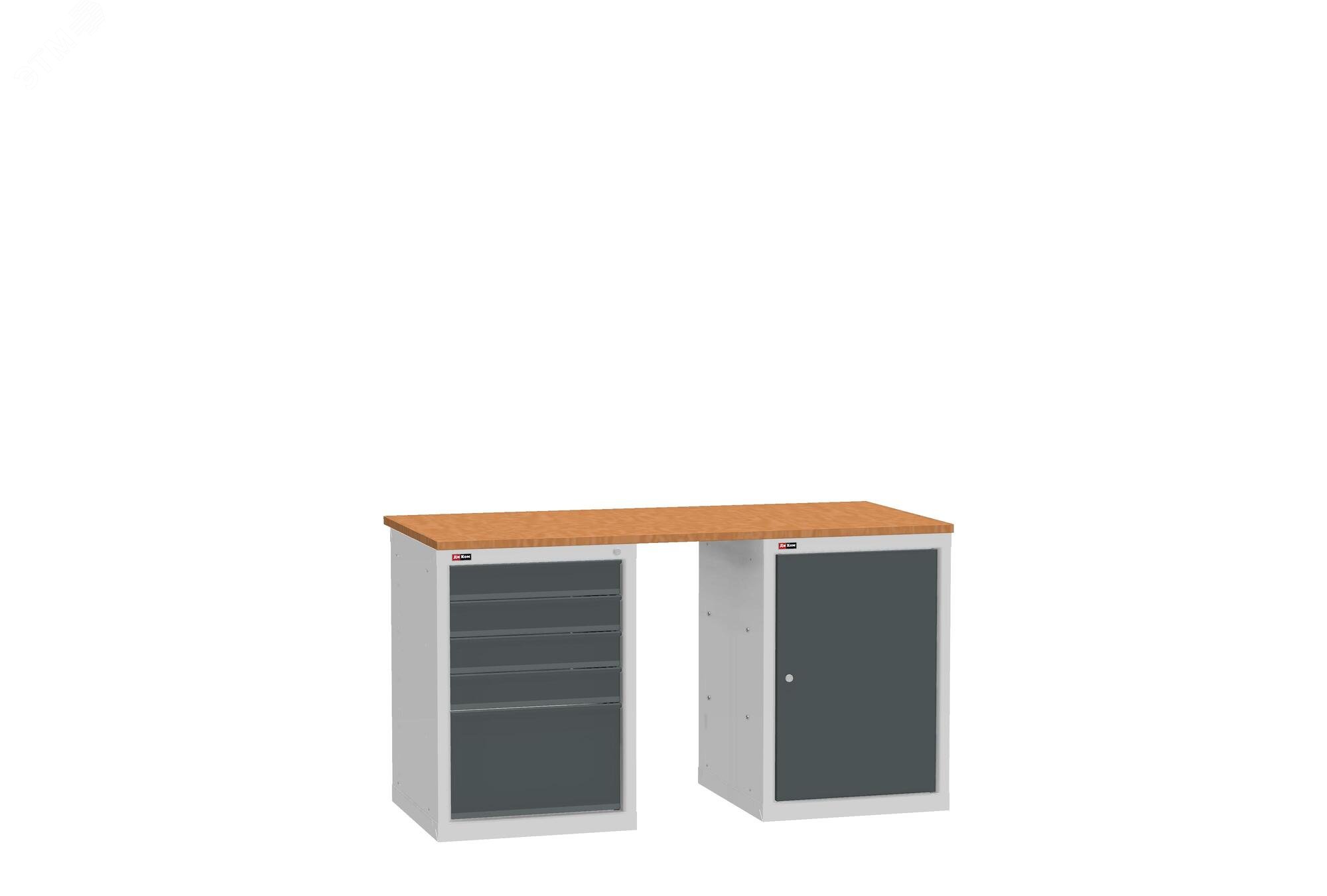 Изображение товара Верстак слесарный на двух тумбах ВЛ-150-07 Ф с влагостойкой фанерой