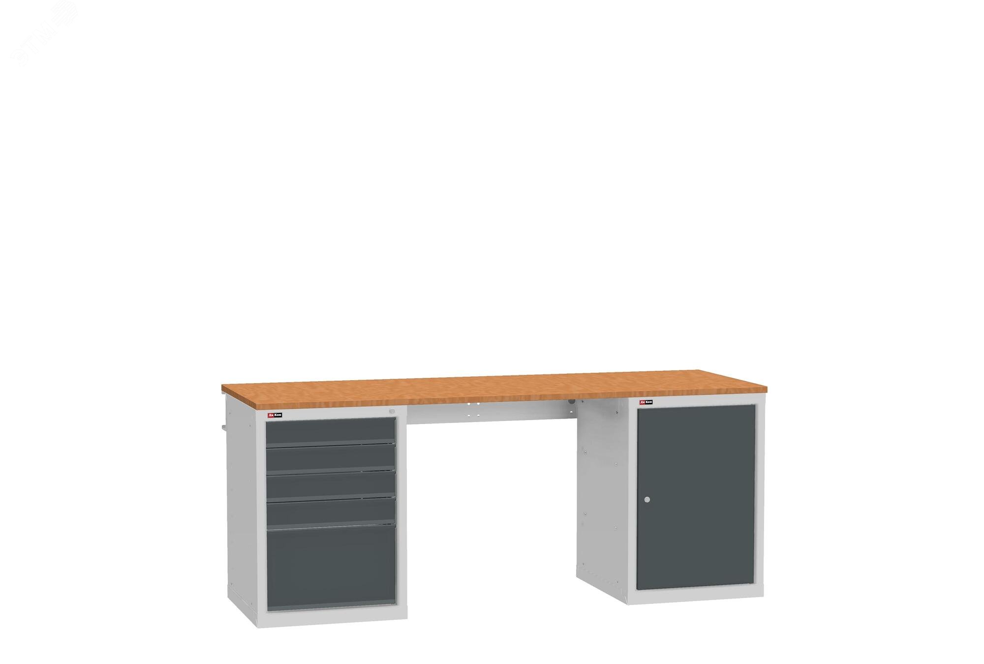 Изображение товара Верстак ВЛ-200-07 Ф со стяжкой и тумбами, прочная конструкция, Россия