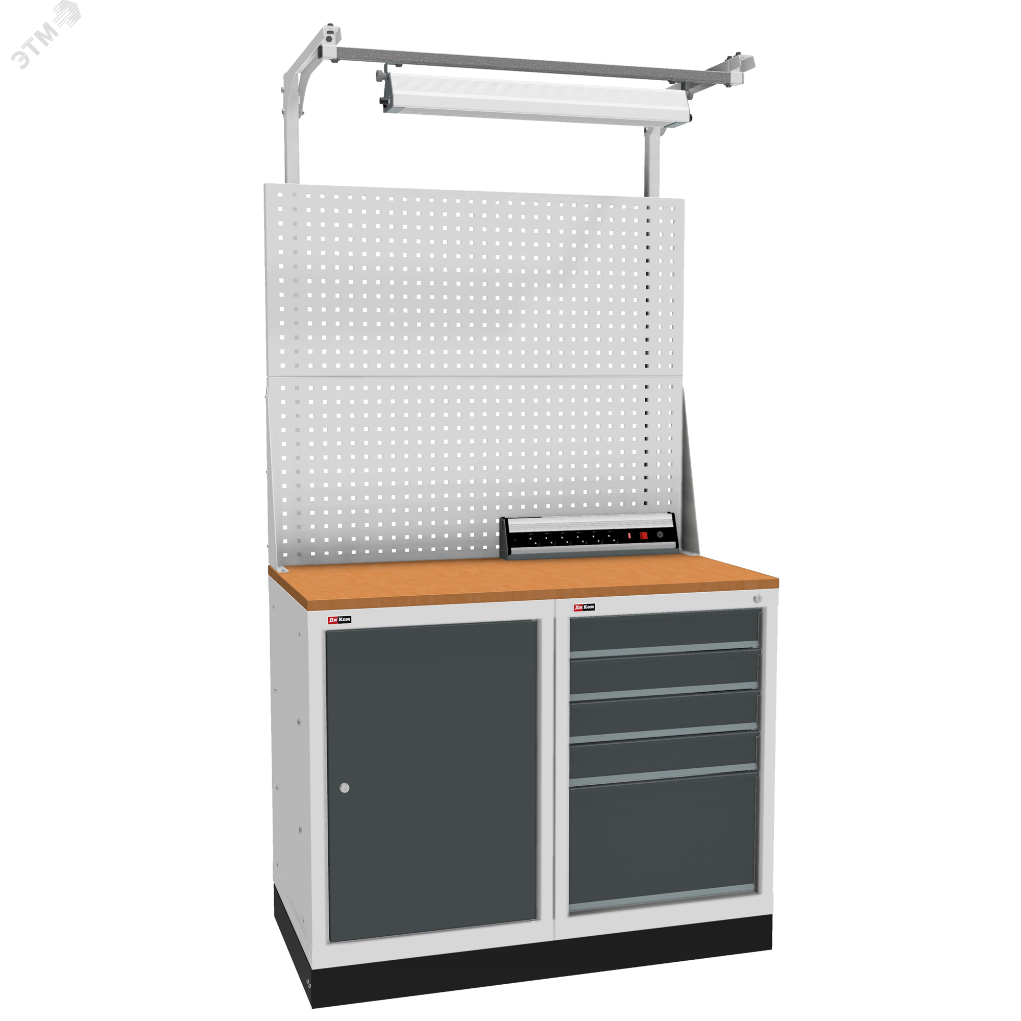 Изображение товара Тумба-верстак НАБОР ВЛ-К-16 с электропанель и светодиодным светильником