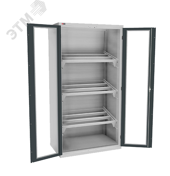 Изображение товара Шкаф инструментальный с дверьми с окнами и салазками для хранения инструментов