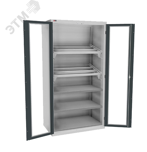 Изображение товара Инструментальный шкаф с дверьми и стеклянными окнами 1500 кг Диком