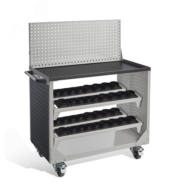 Изображение товара Тележка инструментальная ВСТ-030-06 с поворотными колесами и грузоподъемностью 1000 кг