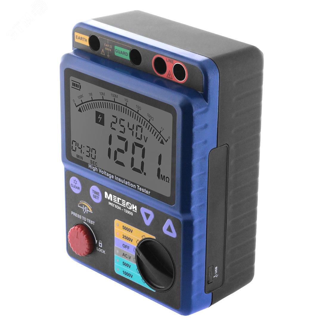 Изображение товара Измеритель сопротивления изоляции (мегаомметр) 13900 с поверкой (шт)