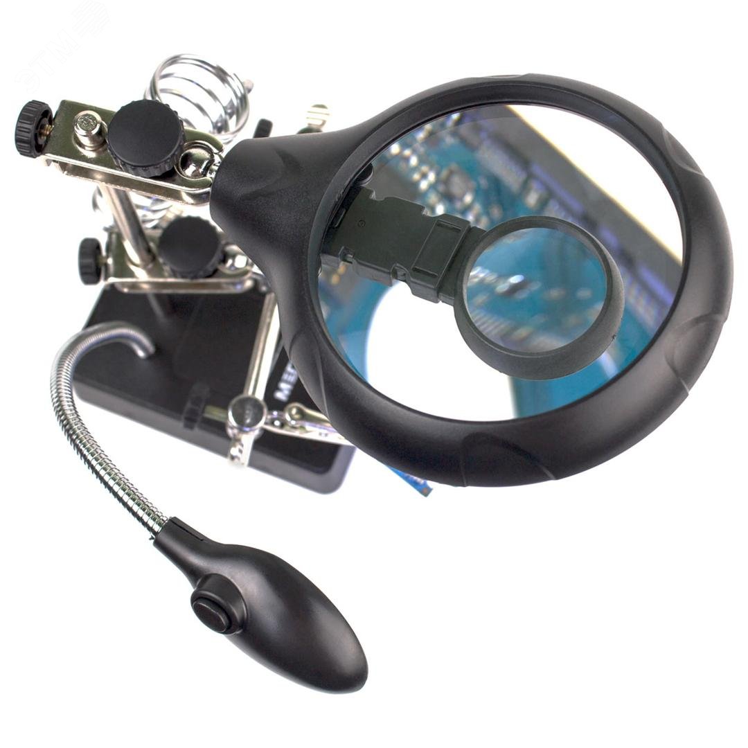 Изображение товара Устройство вспомогательное 02805 держатель с увеличительным стеклом и крокодилами