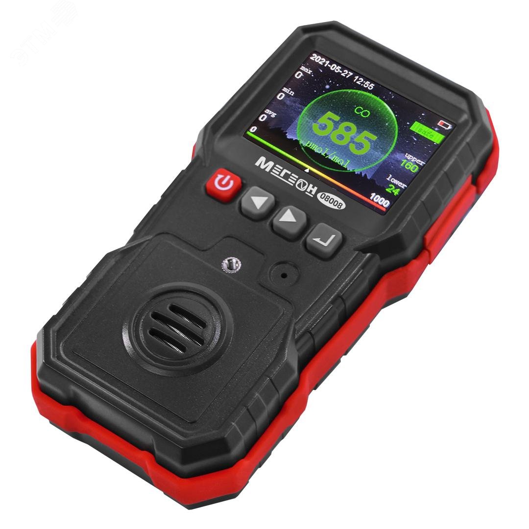 Изображение товара Газоанализатор 08008 для измерения угарного газа с цветным дисплеем и памятью