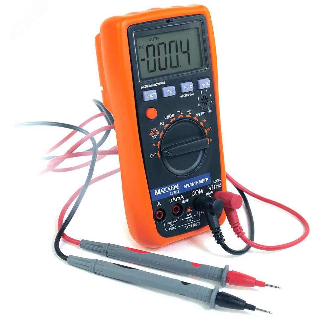 Изображение товара Мультиметр цифровой МЕГЕОН 12788  многофункциональный с автоматическим диапазоном