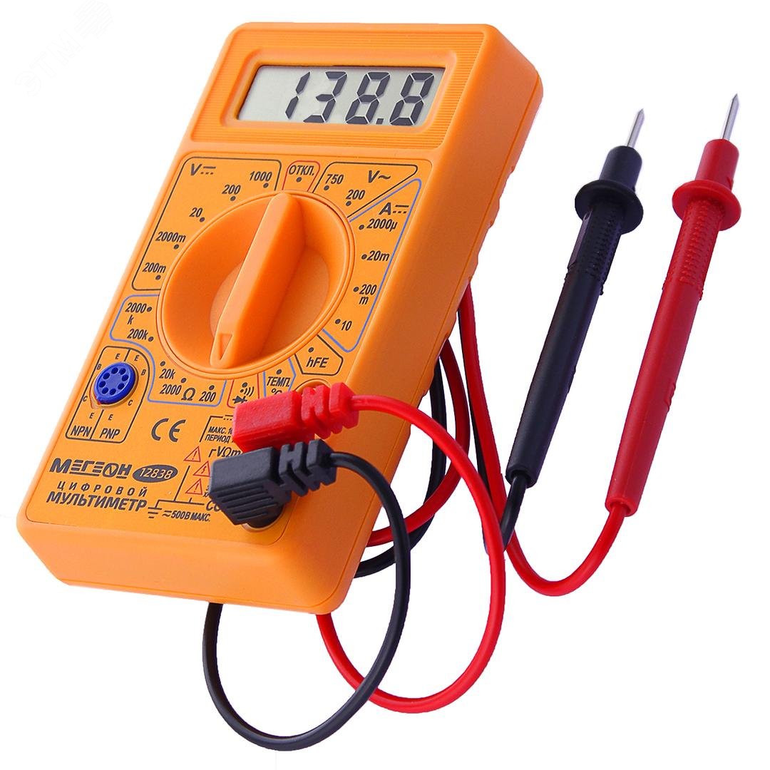 Изображение товара Мультиметр 12838 МЕГЕОН цифровой многофункциональный для измерений