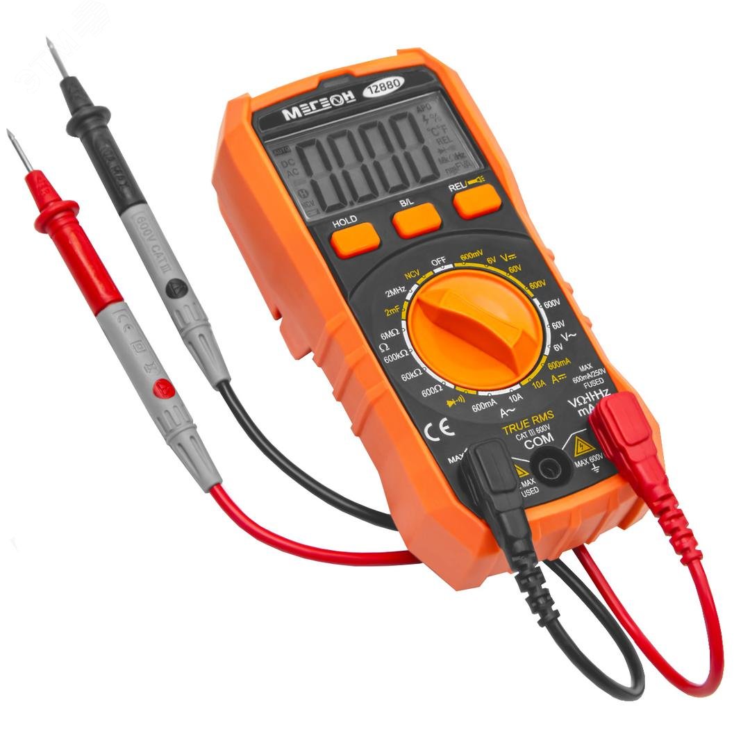 Изображение товара Цифровой мультиметр МЕГЕОН 12880 с подсветкой и функциями тестирования цепей