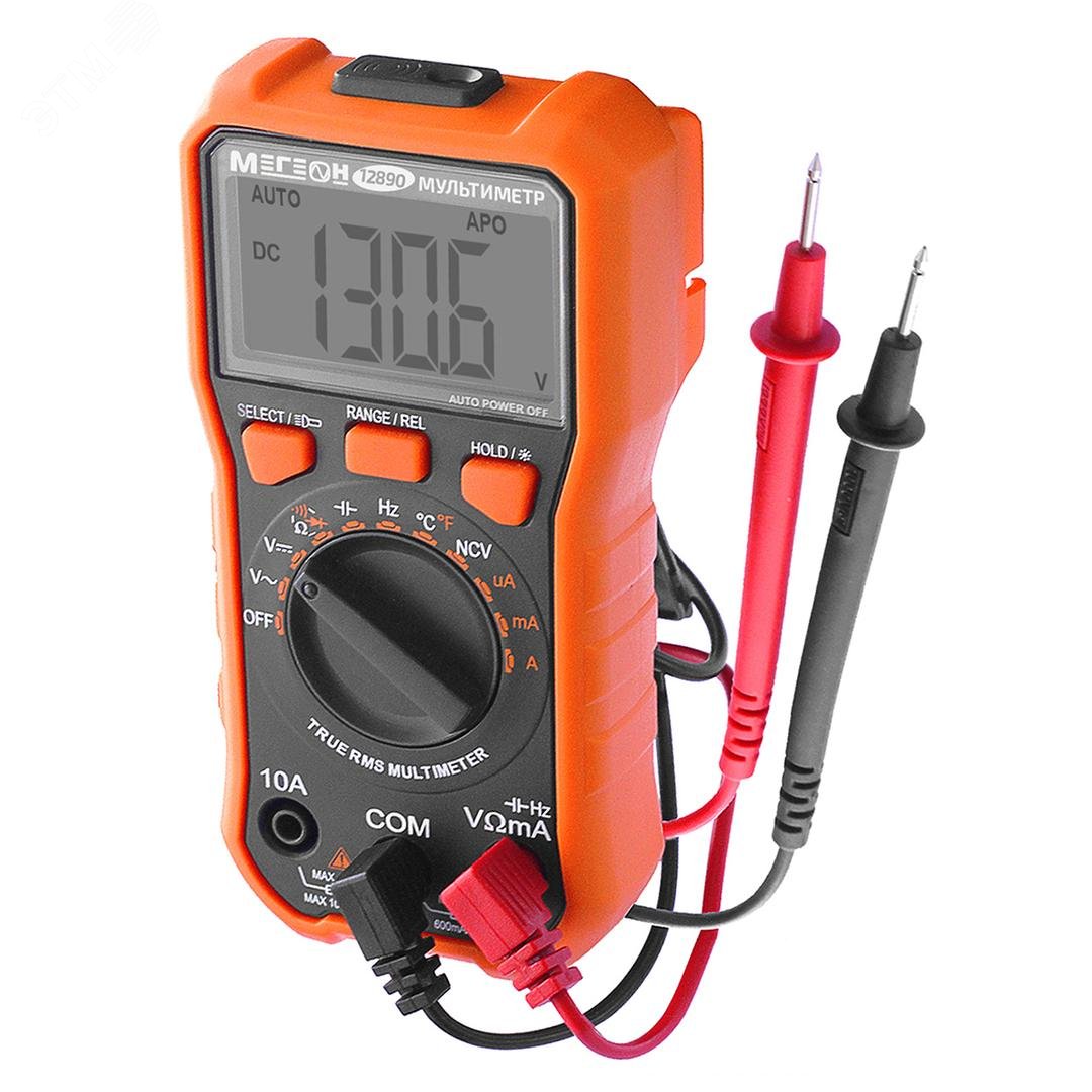 Изображение товара Мультиметр 12890 МЕГЕОН с бесконтактным детектором и фонариком