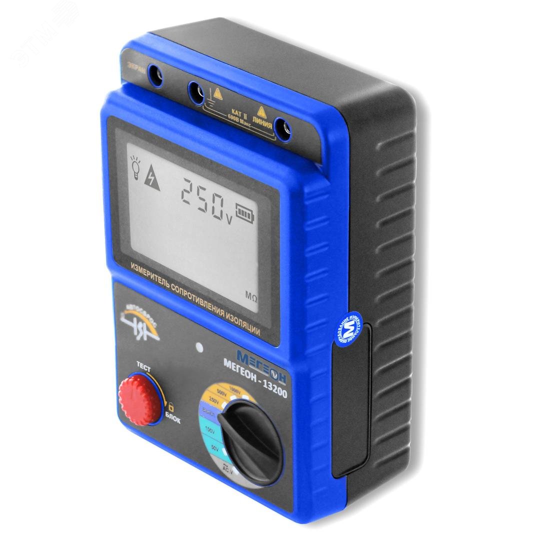 Изображение товара Измеритель сопротивления изоляции МЕГЕОН 13200 с яркой подсветкой и автоматической защитой