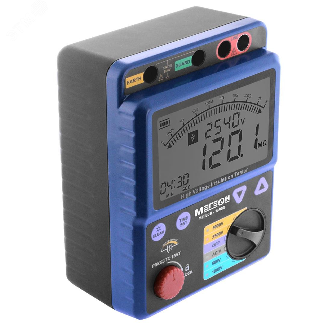 Изображение товара Измеритель сопротивления изоляции МЕГЕОН 13900 с USB и подсветкой