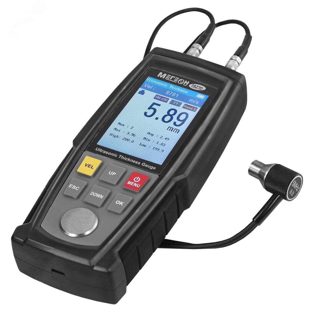 Изображение товара Толщиномер ультразвуковой МЕГЕОН 19270 для измерения толщины материалов
