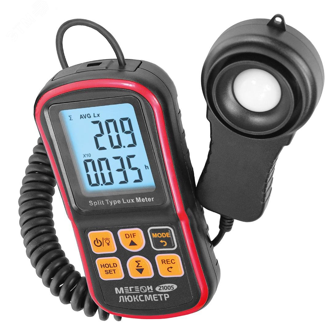 Изображение товара Люксметр 21005 МЕГЕОН цифровой измеритель освещенности с Bluetooth и большой памятью