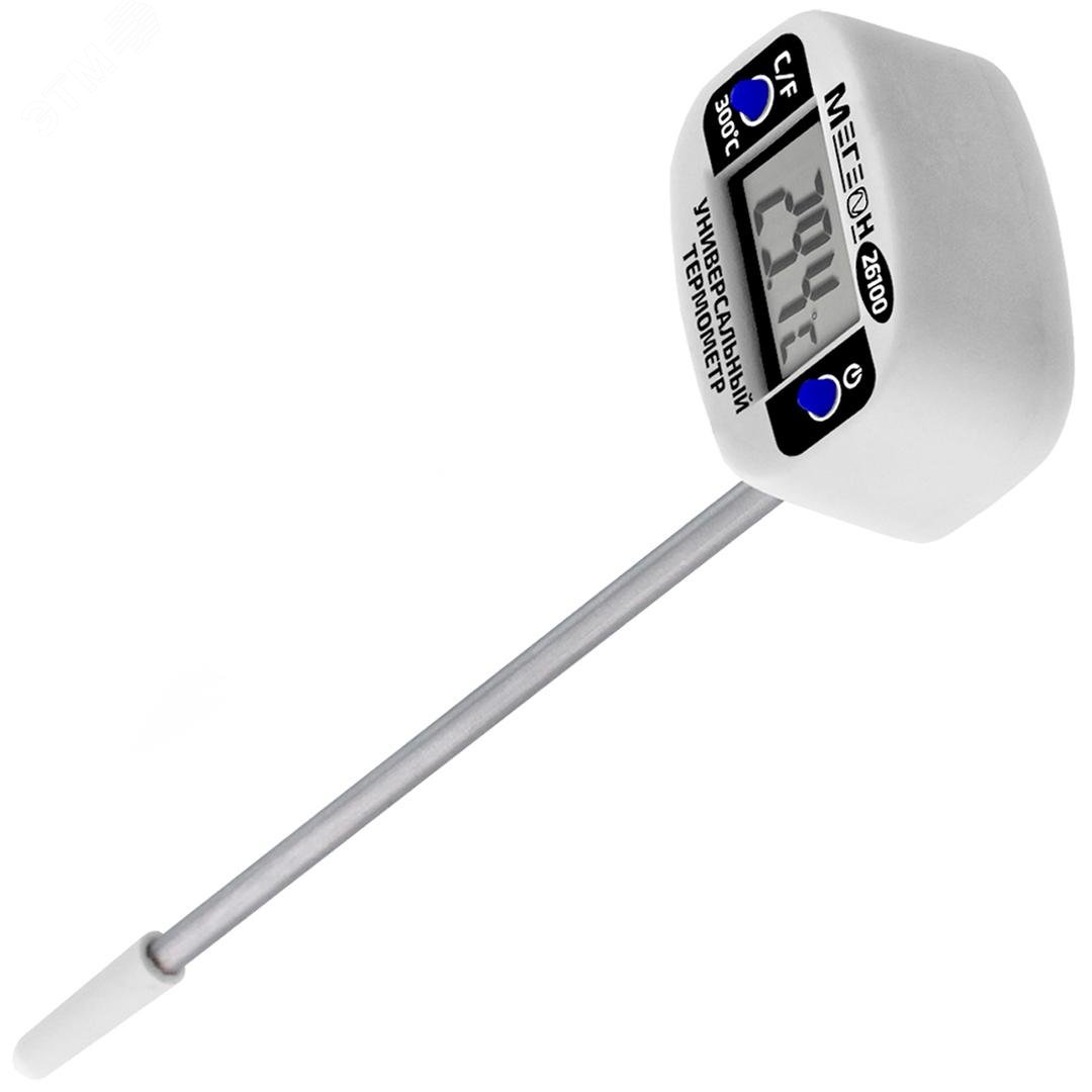 Изображение товара Цифровой контактный термометр МЕГЕОН 26100 с поворотом экрана для профессионалов и бытового использ