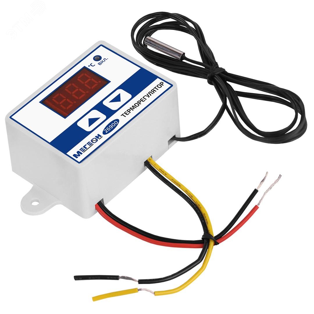 Изображение товара Электронный терморегулятор МЕГЕОН 26900 с выносным датчиком для умных систем