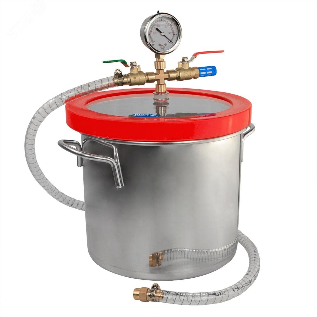 Изображение товара Многоцелевая вакуумная камера 20 литров МЕГЕОН 51709 для дегазации и исследований