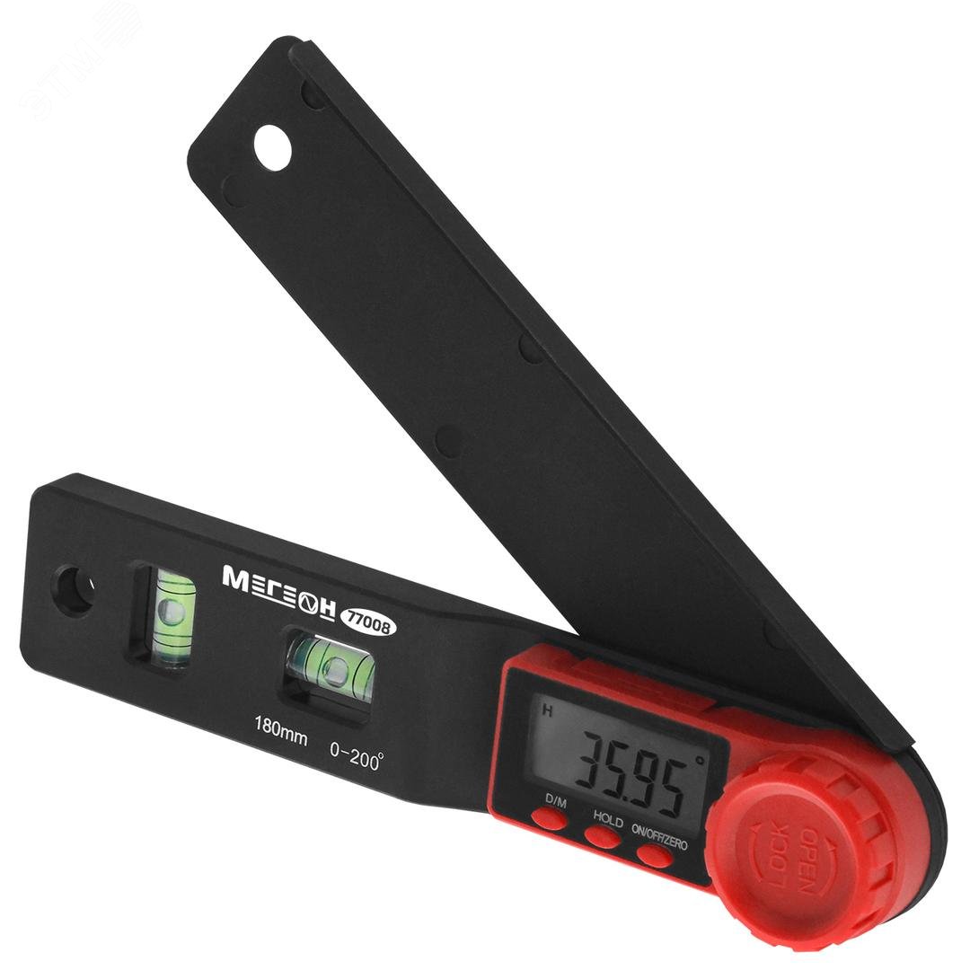 Изображение товара Цифровой угломер МЕГЕОН 77008 для точных измерений углов и разметки