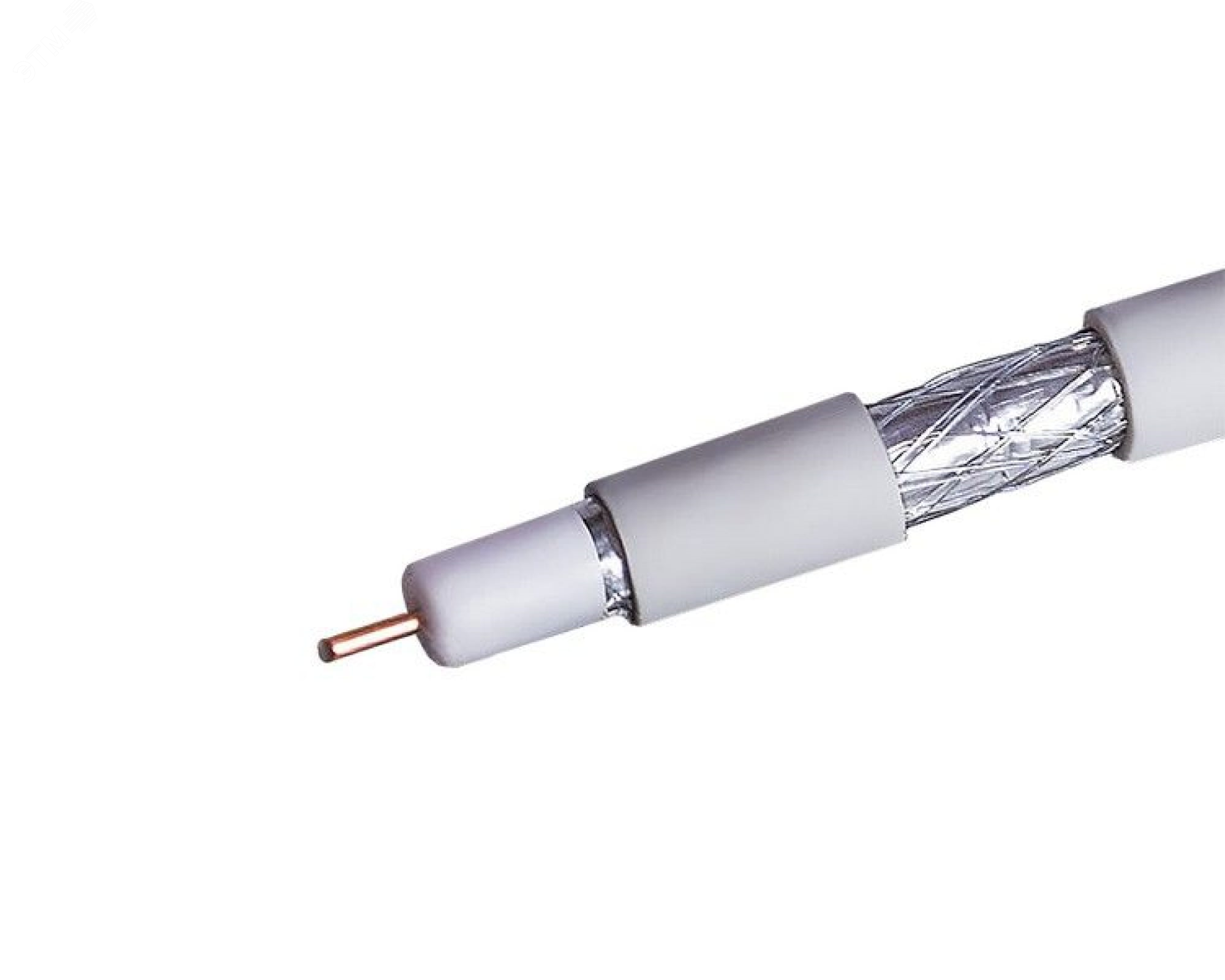 Изображение товара Кабель коаксиальный RG-6 белый CCS 1,02 / Conduct. 18% / Al 48х0,12 / PVC Net.on 100м (RG-6/48 ССS) (м)