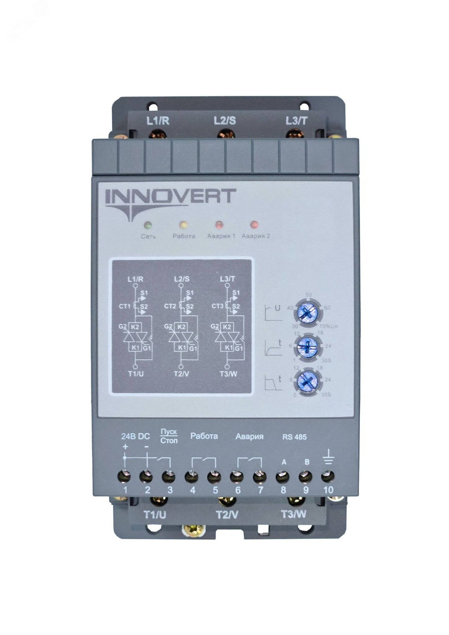 Изображение товара Устройство плавного пуска INNOVERT SSD402D43E для электродвигателей до 4 кВт Изображение товара Устройство плавного пуска INNOVERT SSD402D43E для электродвигателей до 4 кВт