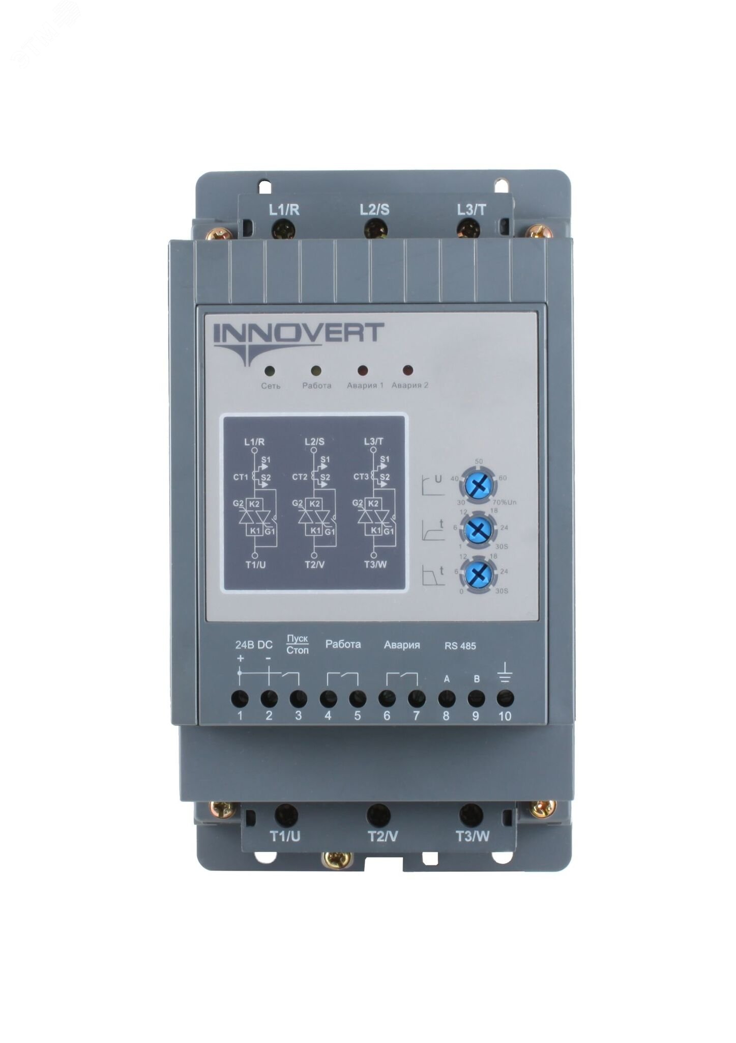 Изображение товара Устройство плавного пуска INNOVERT SSD752A43E 7,5кВт 380В Изображение товара Устройство плавного пуска INNOVERT SSD752A43E 7,5кВт 380В