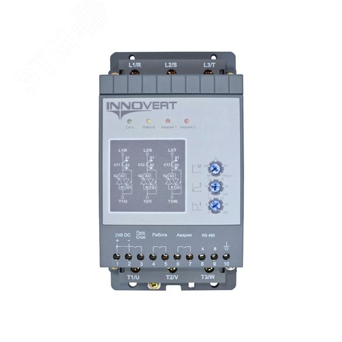 Изображение товара Устройство плавного пуска INNOVERT SSD402D43E, 4кВт, 380В, 7.5А (шт)
