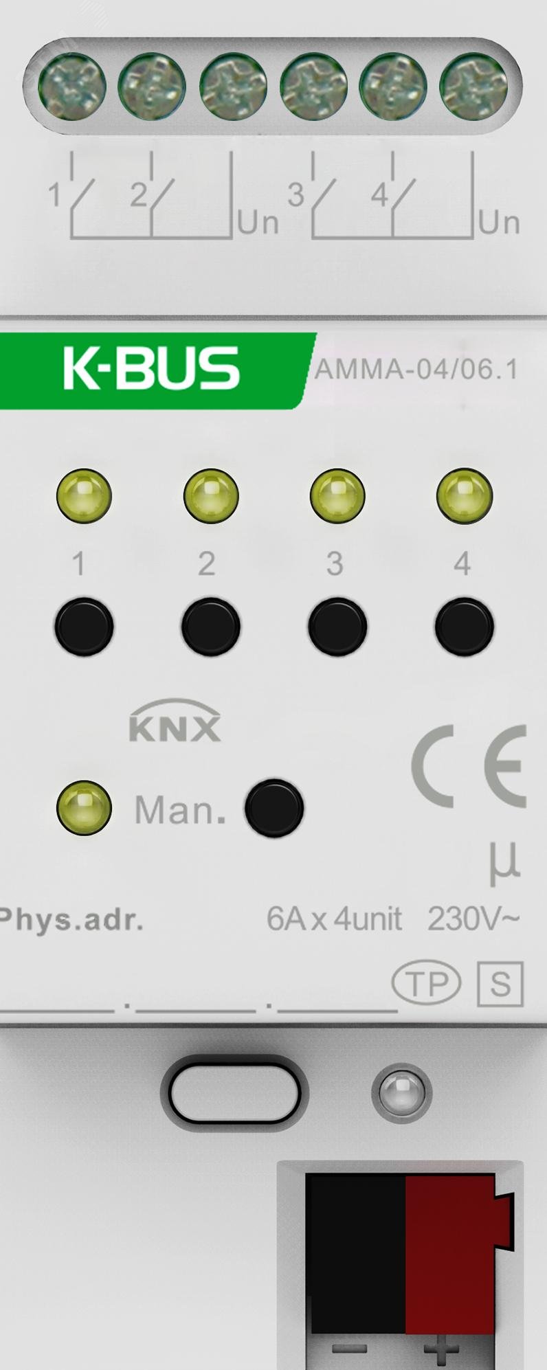 Изображение товара Актуатор KNX многофункциональный 4 канала 6 А (шт)