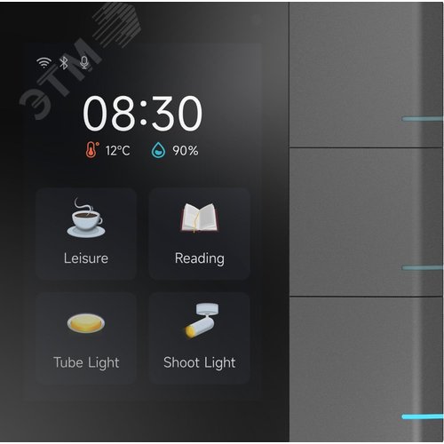 Изображение товара Панель управления сенсорная KNX S3 пластик графит (шт)
