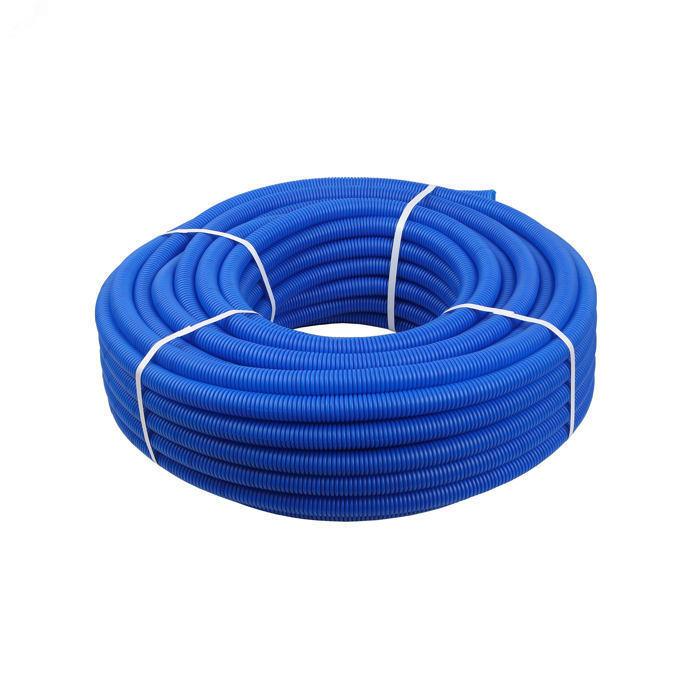 Изображение товара Труба гофрированная ПНД D50 синяя для труб D32 бухта 30м Sanext