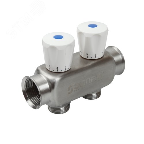 Изображение товара Коллектор Квартирный ВР 1'х 2 контура НР 3/4' евроконус (шт)