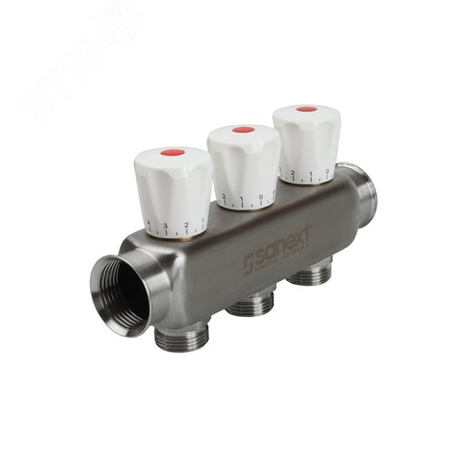 Изображение товара Коллектор Квартирный ВР 1'х 3 контура НР 3/4' евроконус (шт)