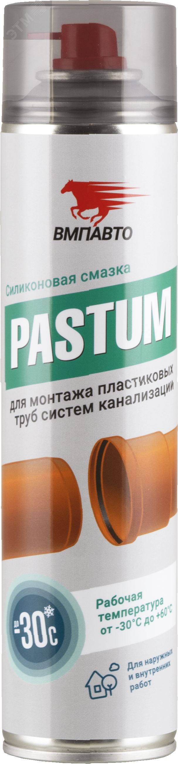 Изображение товара Силиконовая смазка PASTUM для пластиковых труб, аэрозоль 400 мл