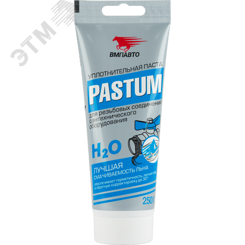 Изображение товара Pastum H2O, 250г туба с европодвесом Паста для уплотнения резьбовых соединений сантехнического оборудования (шт)