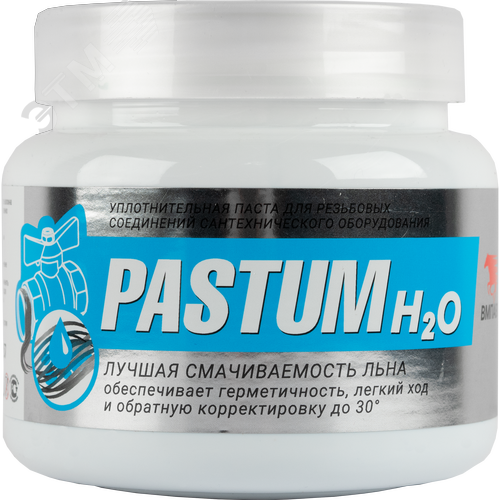 Изображение товара Pastum H2O, 400г банка Паста для уплотнения резьбовых соединений сантехнического оборудования (шт)