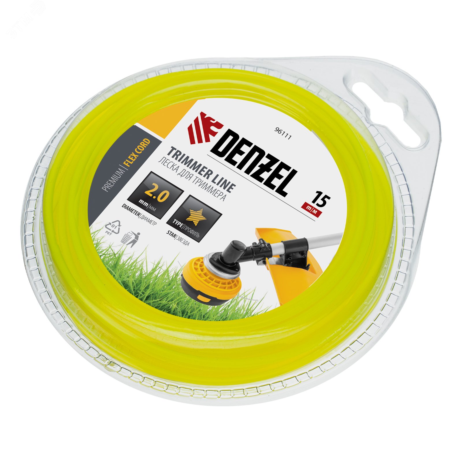 Изображение товара Леска для триммера звезда 2 мм х 15 м, блистер FLEX CORD (шт)