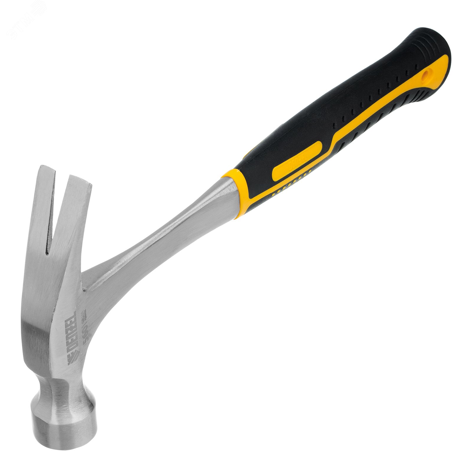 Изображение товара Молоток-гвоздодер Denzel 10424, 560 г, цельнометаллический, двухкомпонентная рукоятка