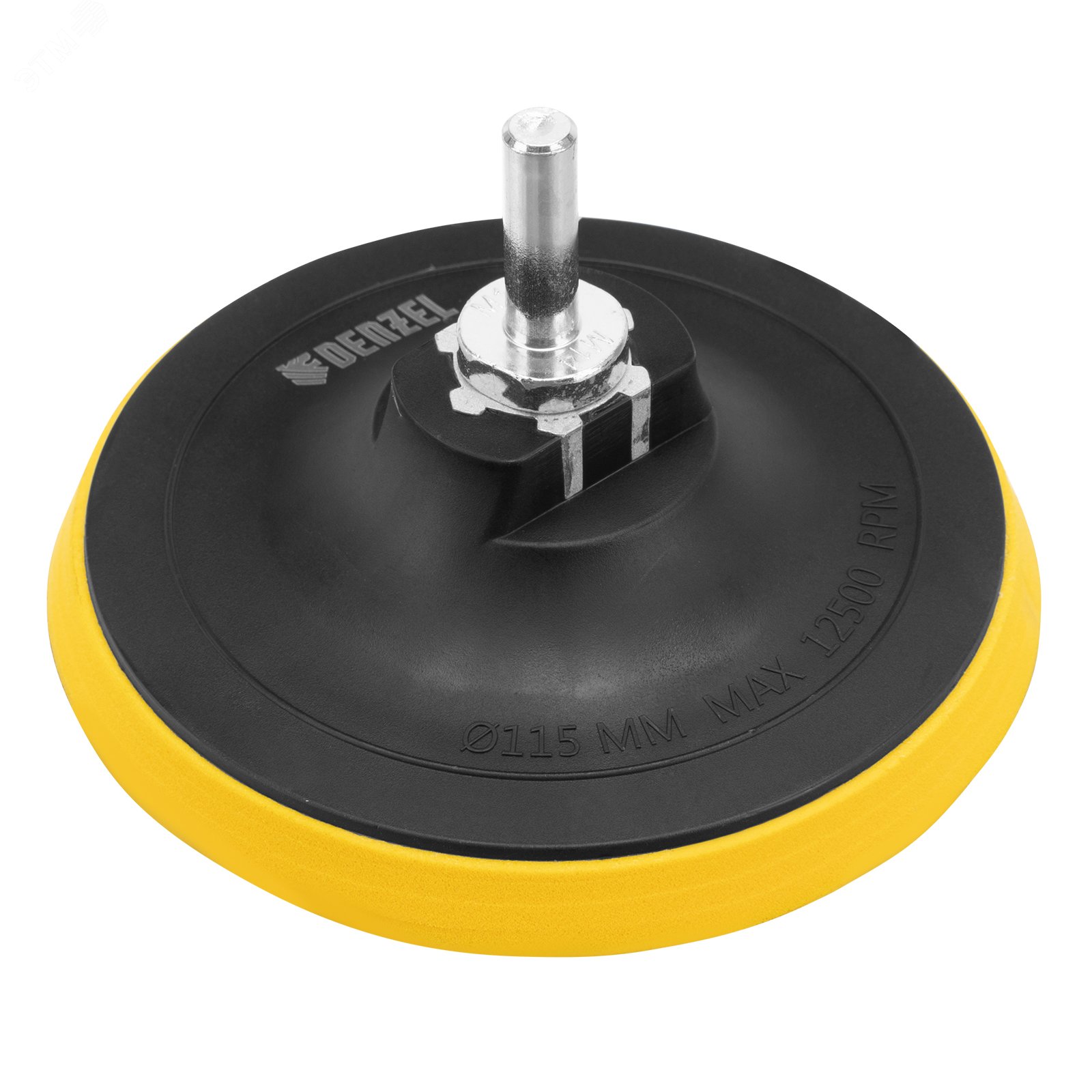 Изображение товара Тарелка опорная для дрели и УШМ с липучкой, 115 мм, стандартная, с адаптером c М14 на d9 (шт)