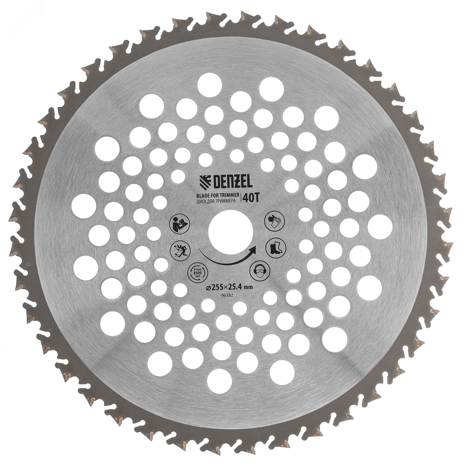 Изображение товара Диск для триммера 255 мм 40 зубов Anti-Kick Denzel 96382