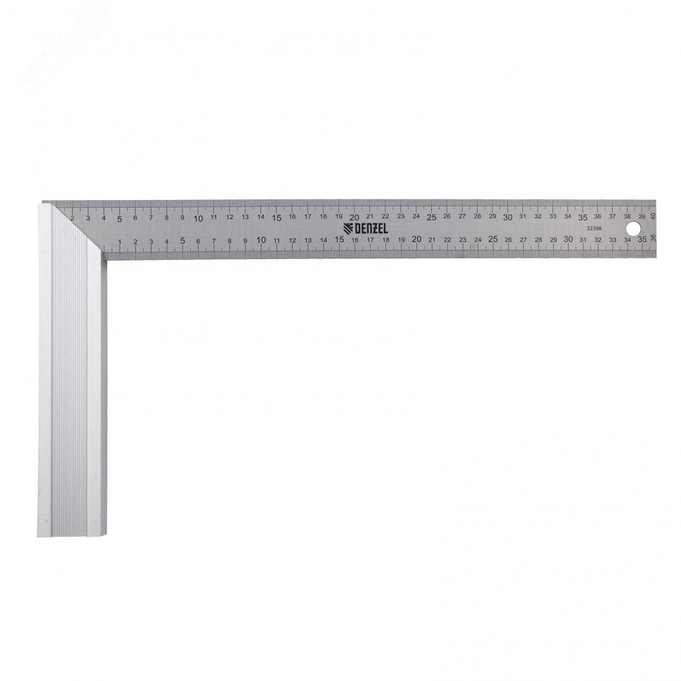 Изображение товара Угольник стальной, нержавеющая сталь, градуировка, алюминиевое основание, 400 мм (шт)