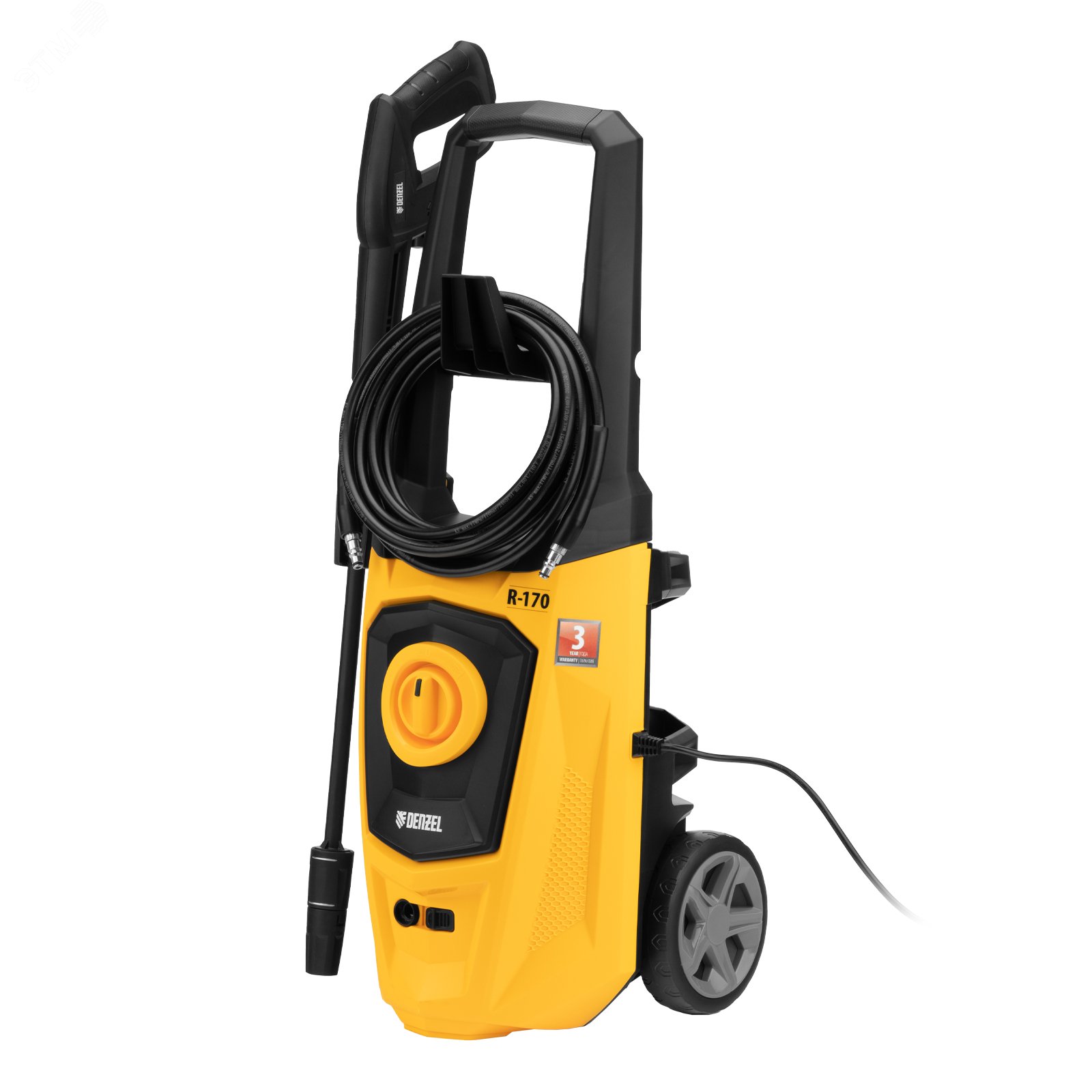 Изображение товара Моечная машина высокого давления R-170, 2000 Вт, 170 бар, 360 л/ч, колесная// Denzel (шт)